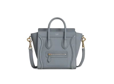 CELINE Nano Luggage Bag in Baby Drummed Calfskin "Kohl"