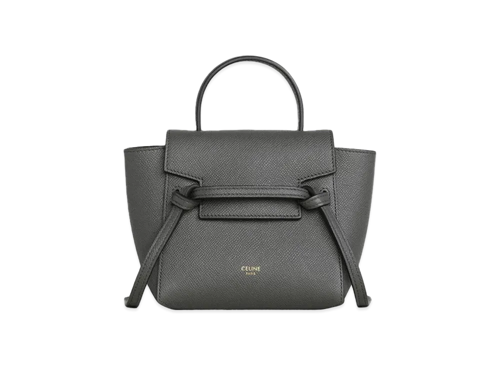 CELINE Pico Belt Bag in Grained Calfskin "Grey"