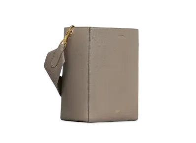 CELINE Sangle Small Bucket Bag in Soft Grained Calfskin "Taupe"