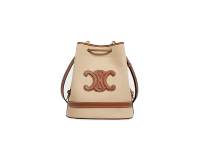 CELINE Seau Marin in Textile and Calfskin "Natural/Tan"