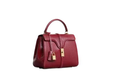 CELINE Small 16 Bag in Lizard "Light Burgundy"