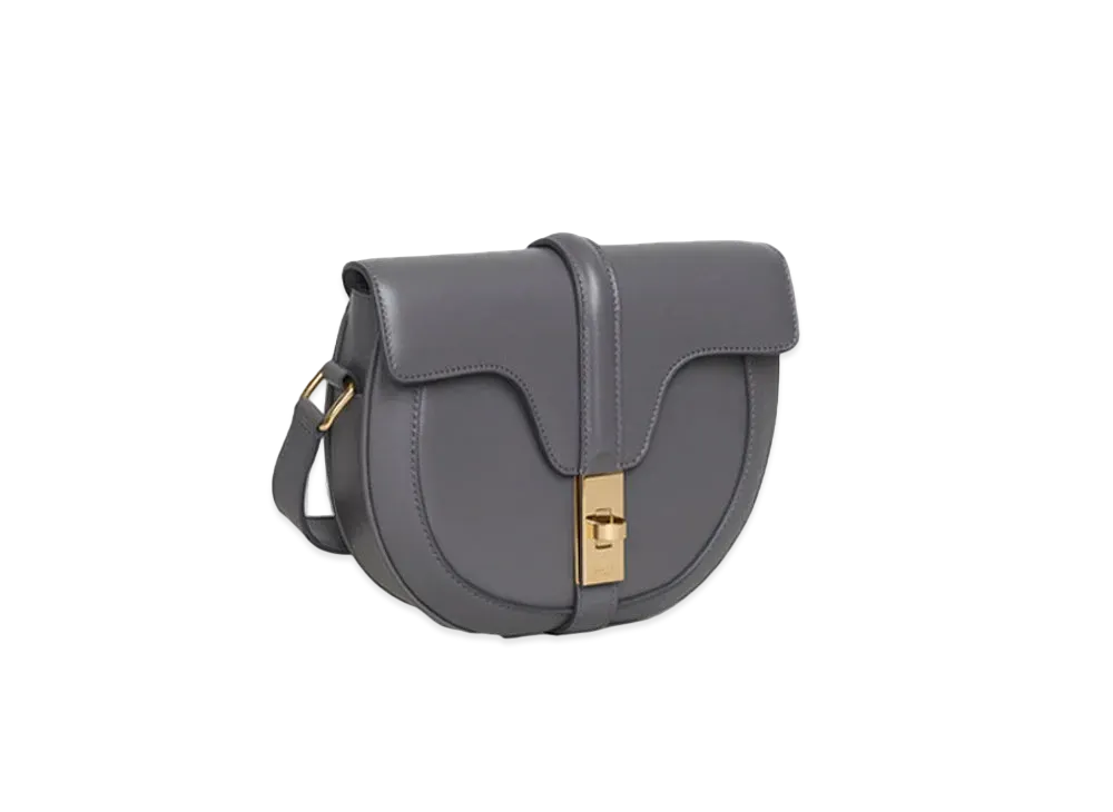 CELINE Small Besace 16 Bag in Satinated Calfskin "Grey"