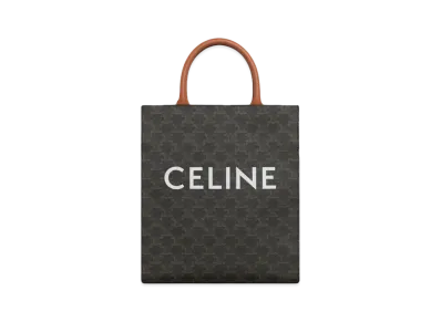 CELINE Small Cabas Vertical In Triomphe Canvas And Calfskin "Tan"