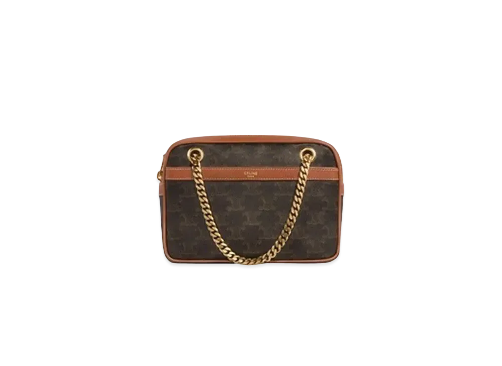 CELINE Small Patapans in Triomphe Canvas and Calfskin "Tan"