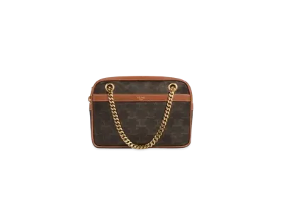 CELINE Small Patapans in Triomphe Canvas and Calfskin "Tan"