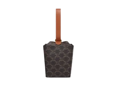 CELINE Strap Box in Triomphe Canvas and Calfskin "Tan"