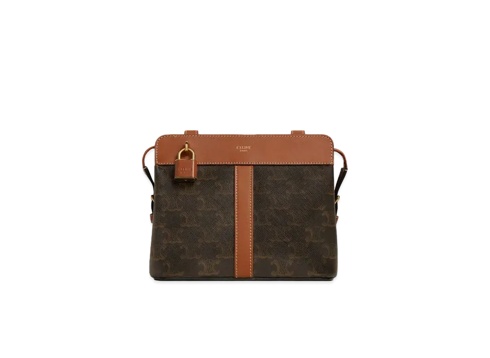 CELINE Teen Cabas de France in Triomphe Canvas and Calfskin "Tan"