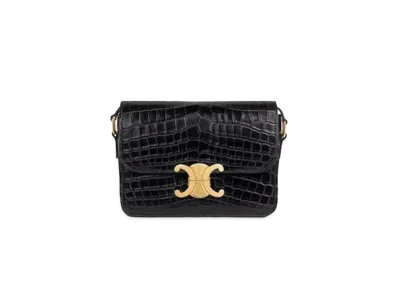 CELINE Teen Triomphe Bag in Crocodile "Black"