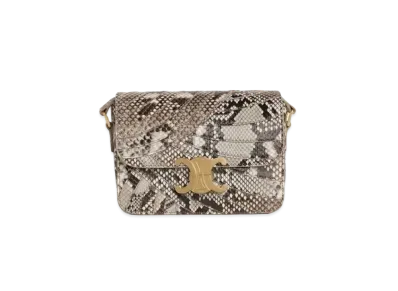 CELINE Teen Triomphe Bag in Python Patchwork "Natural"