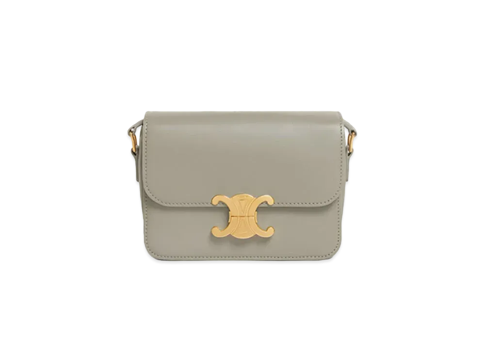 CELINE Teen Triomphe Bag in Shiny Calfskin "Green Clay"