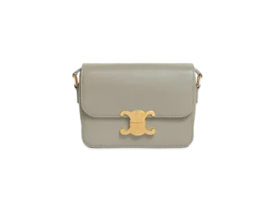 CELINE Teen Triomphe Bag in Shiny Calfskin "Green Clay"