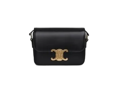 CELINE Teen Triomphe Bag in Shiny Calfskin "Black"