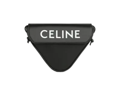 CELINE Triangle Bag in Smooth Calfskin with CELINE Print "Black"