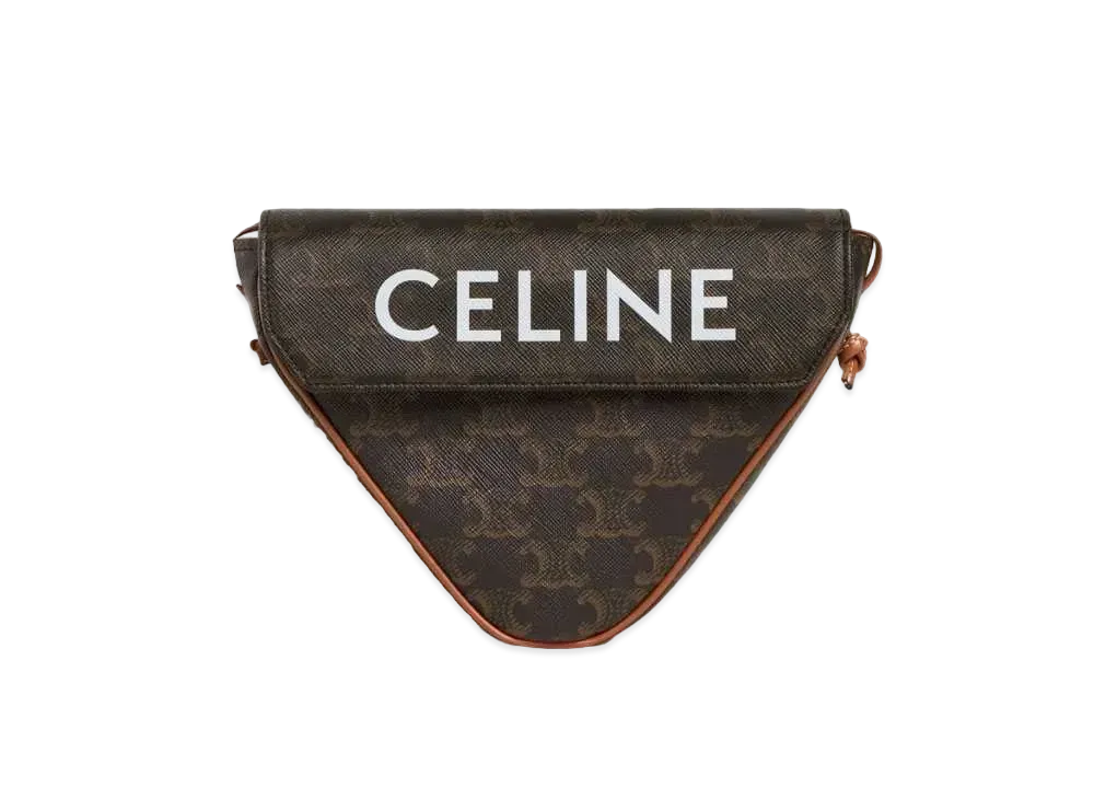セリーヌ トリオンフキャンバス CELINEプリント トライアングルバッグ / キャンバス "タン" 195902BZK.04LI