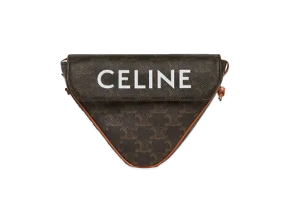CELINE Triangle Bag in Triomphe Canvas with CELINE Print "Tan"