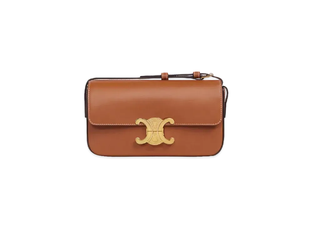 CELINE Triomphe Shoulder Bag in Natural Calfskin "Tan"