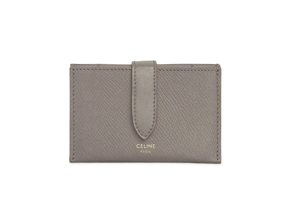 CELINE Accordeon Card Holder In Grained Calfskin  "Pebble"