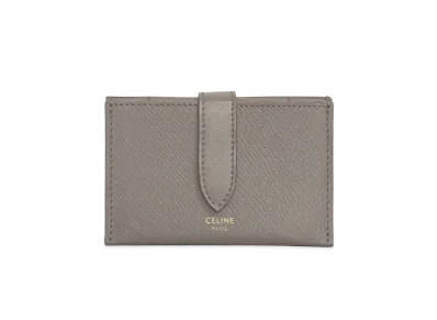 CELINE Accordeon Card Holder In Grained Calfskin "Pebble"