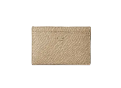 CELINE Card Holder in Grained Calfskin "Nude"