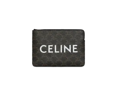 CELINE Coin and Card Pouch In Triomphe Canvas "Black"