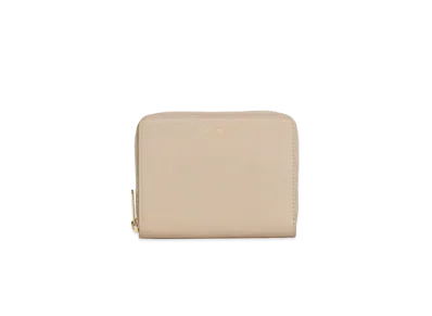CELINE Compact Zipped Wallet in Grained Calfskin "Nude"