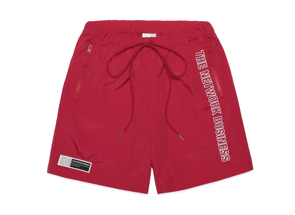 THE NETWORK BUSINESS Nylon Short Pants "Red" TNBP011-0241