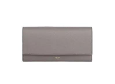 CELINE Large flap wallet in Grained calfskin "PEBBLE"