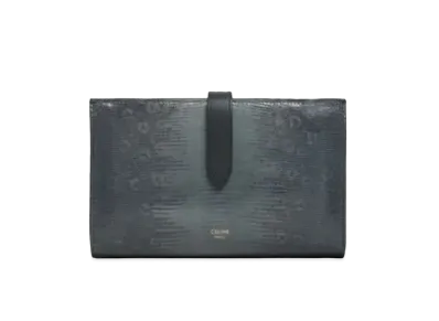 CELINE Large strap wallet in Lizard "DARK TAUPE"