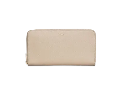 CELINE Large Zipped Wallet in Grained Calfskin "Nude"