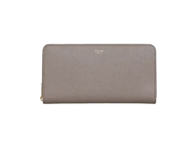 CELINE Large Zipped Wallet in Grained Calfskin "Pebble"