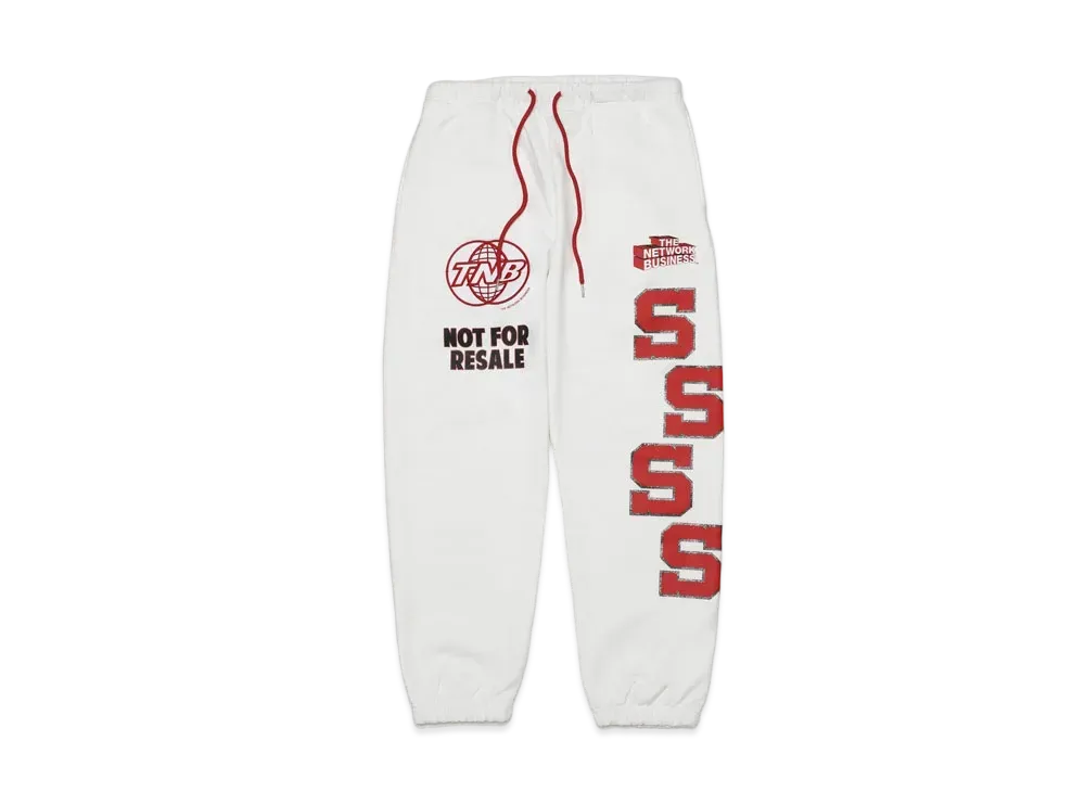 THE NETWORK BUSINESS Sweat Pants "White" TNBP003-0001