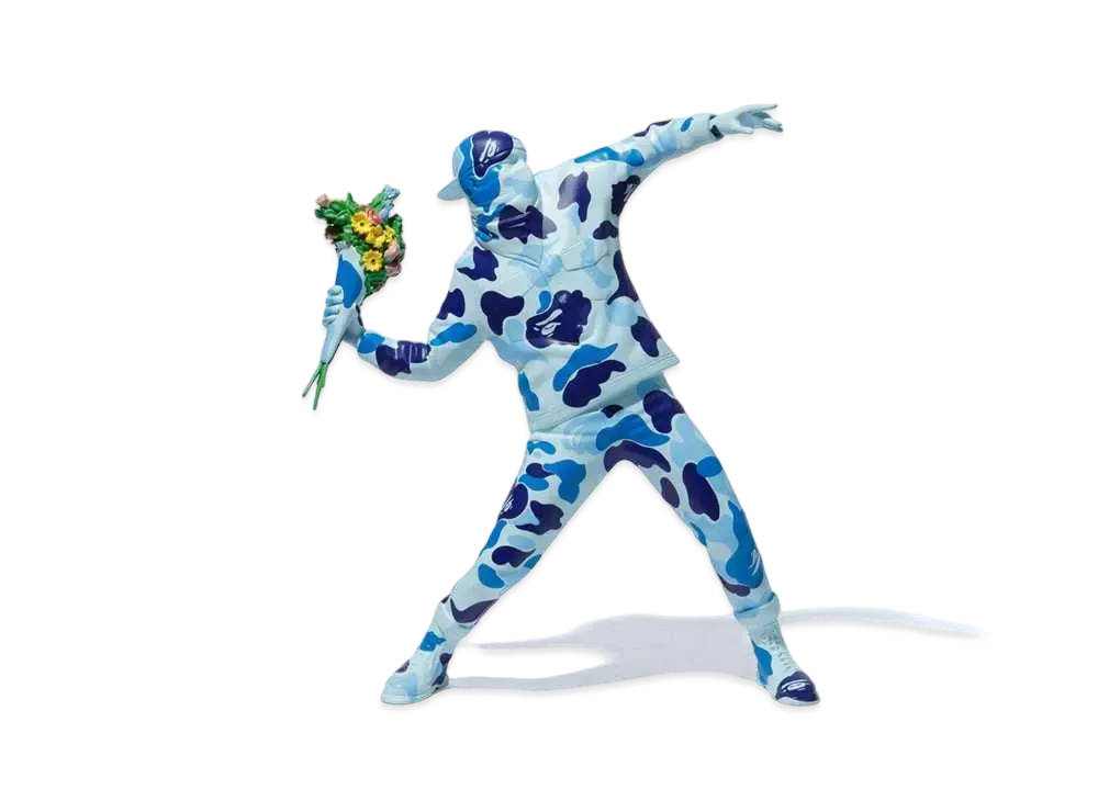 A BATHING APE BRANDALISM FLOWER BOMBER "Blue"