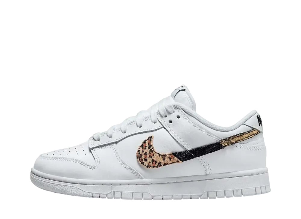 Nike Women's Dunk Low SE "White/Animal Swoosh/Safari"