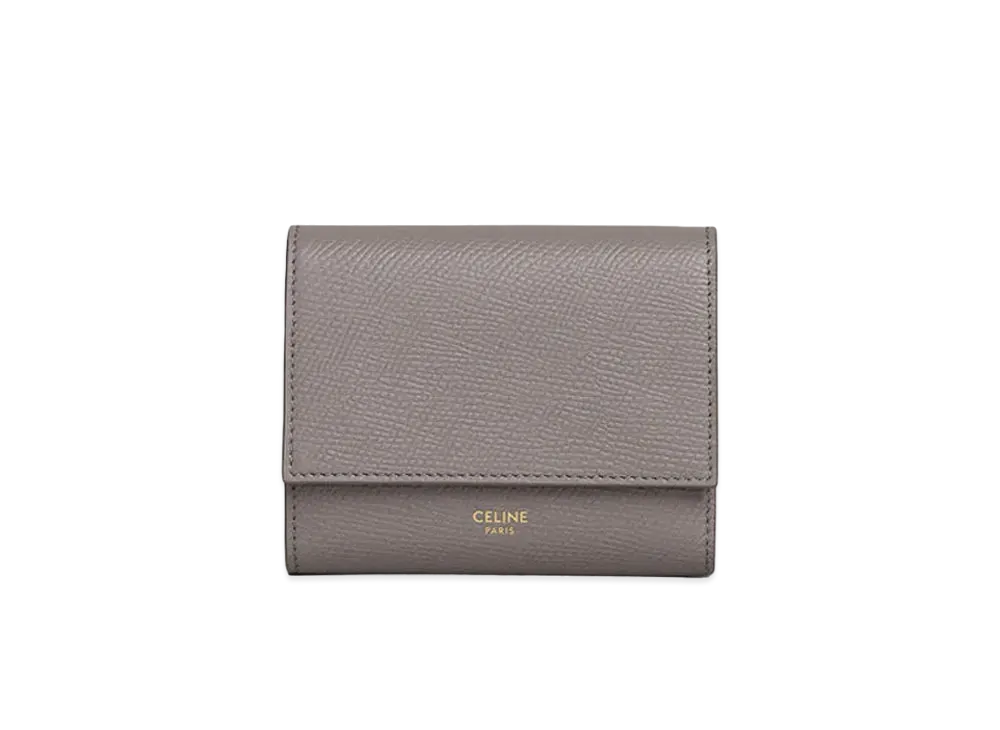 CELINE Small Trifold Wallet In Grained Calfskin  "Pebble"