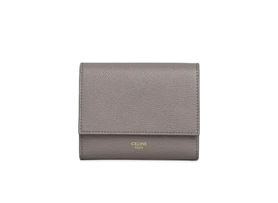 CELINE Small Trifold Wallet In Grained Calfskin "Pebble"