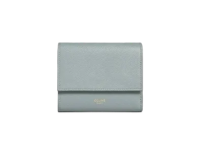 CELINE Small Trifold Wallet In Grained Calfskin "Mineral"
