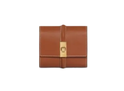 CELINE Small Trifold Wallet in Shiny Calfskin "Tan"