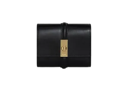 CELINE Small Trifold Wallet in Shiny Calfskin "Black"