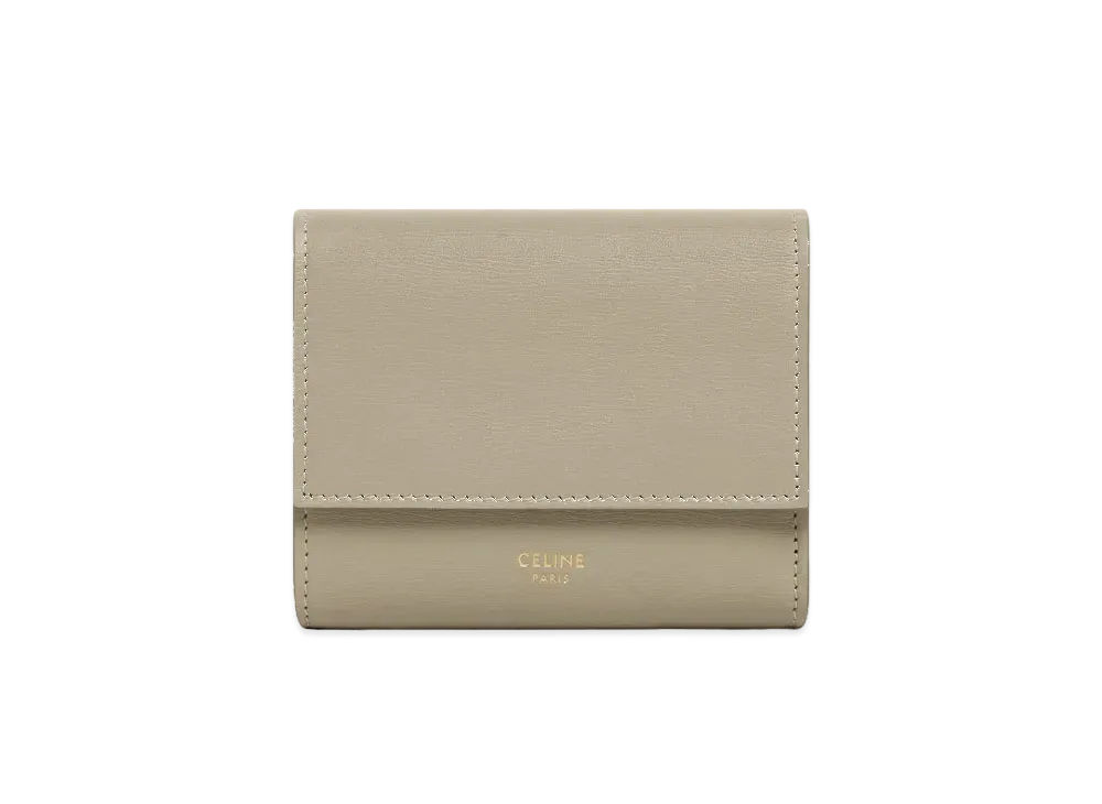 CELINE Small trifold wallet in Smooth Calfskin  "Green Clay"