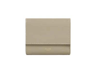 CELINE Small trifold wallet in Smooth Calfskin "Green Clay"