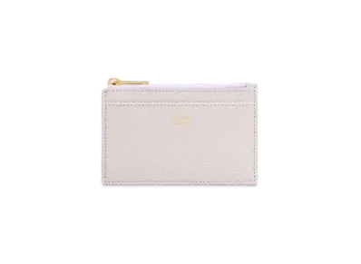 CELINE Zipped Card Holder in Grained Calfskin "Lavender Grey"