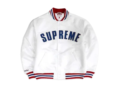 Supreme / Mitchell & Ness® Satin Varsity Jacket "White"