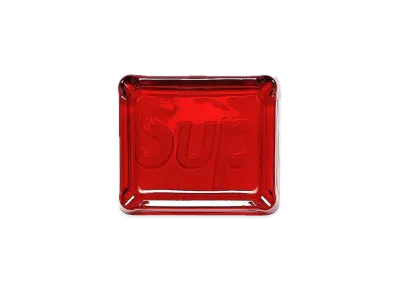 Supreme Debossed Glass Ashtray "Red"