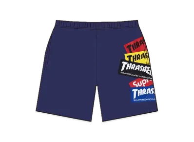 Supreme / Thrasher® Multi Logo Sweatshort "Washed Navy"