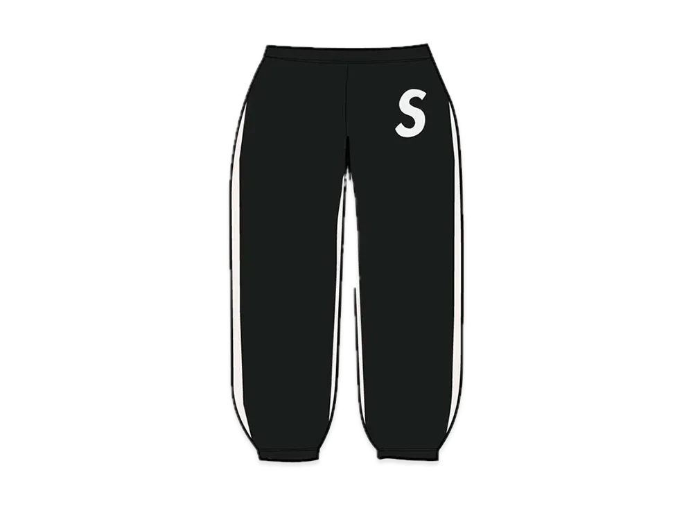 シュプリーム エス ロゴ スプリット スウェットパンツ "ブラック"