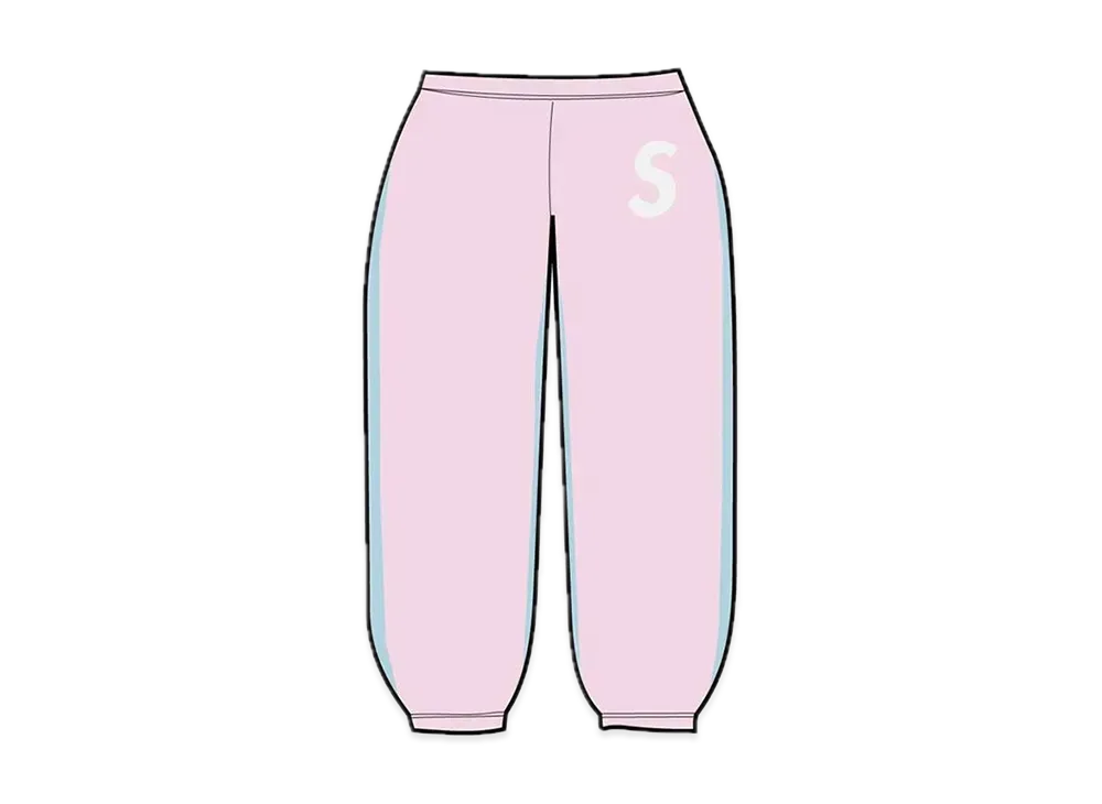 Supreme S Logo Split Sweatpant "Light Pink"