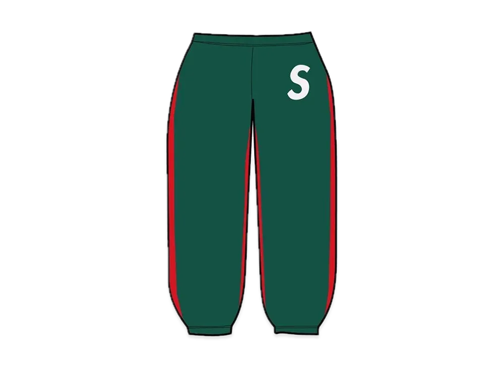 Supreme S Logo Split Sweatpant "Dark Green"