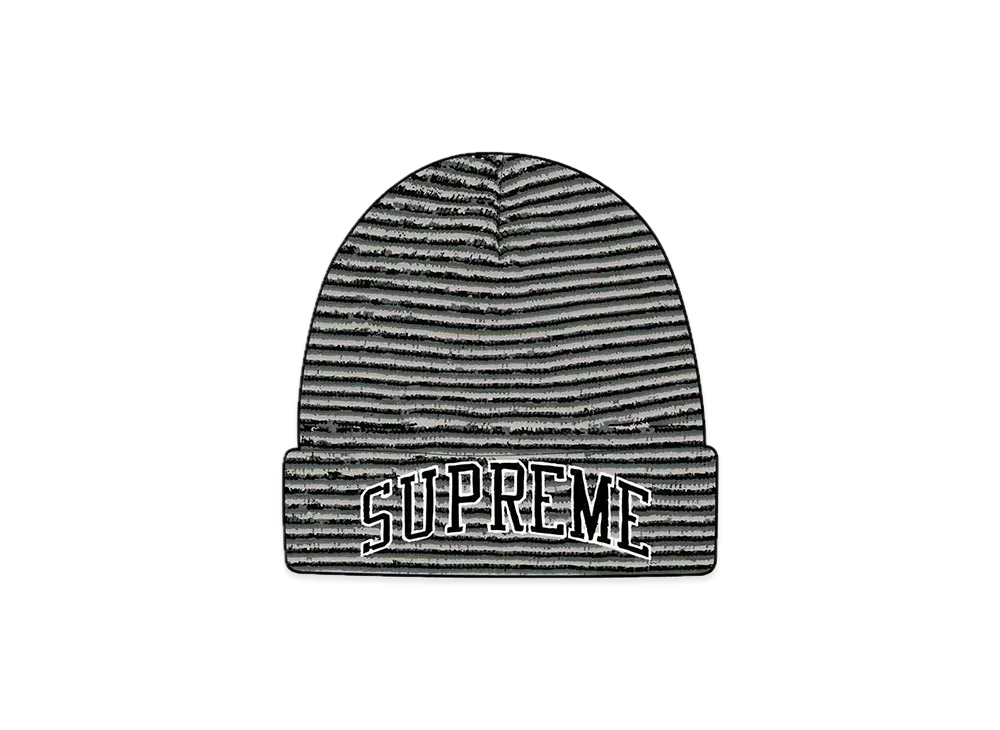 Supreme Rainbow Stripe Beanie "Black"