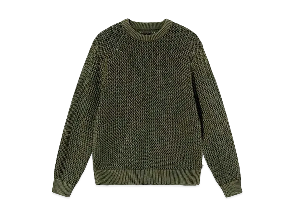 Stussy PIGMENT DYED LOOSE GAUGE SWEATER "Dark Olive"