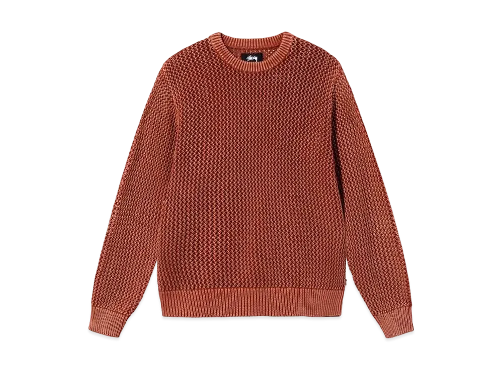 Stussy PIGMENT DYED LOOSE GAUGE SWEATER "Salmon"